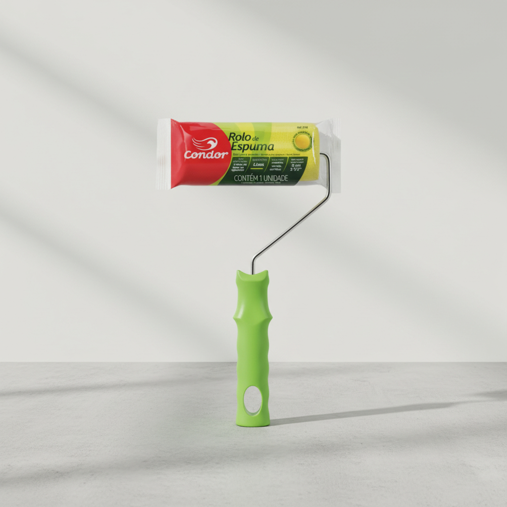 Rodillo Espuma Amarilla 9cm C/mango - 976 - Condor - Imagen 3
