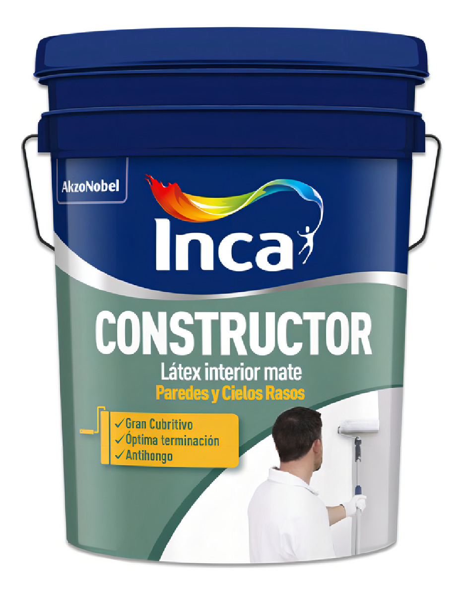 Pintura Interior Latex Antihongos Inca Constructor 4kg Color Blanco Mate