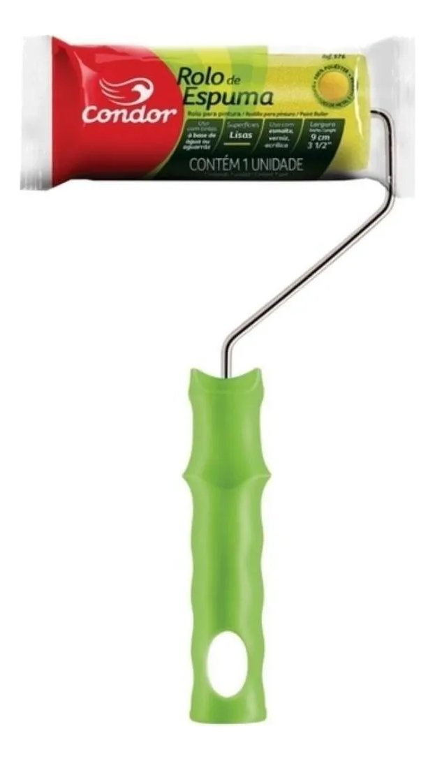 Rodillo Espuma Amarilla 9cm C/mango - 976 - Condor